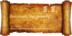 Batthyány Benkő névjegykártya